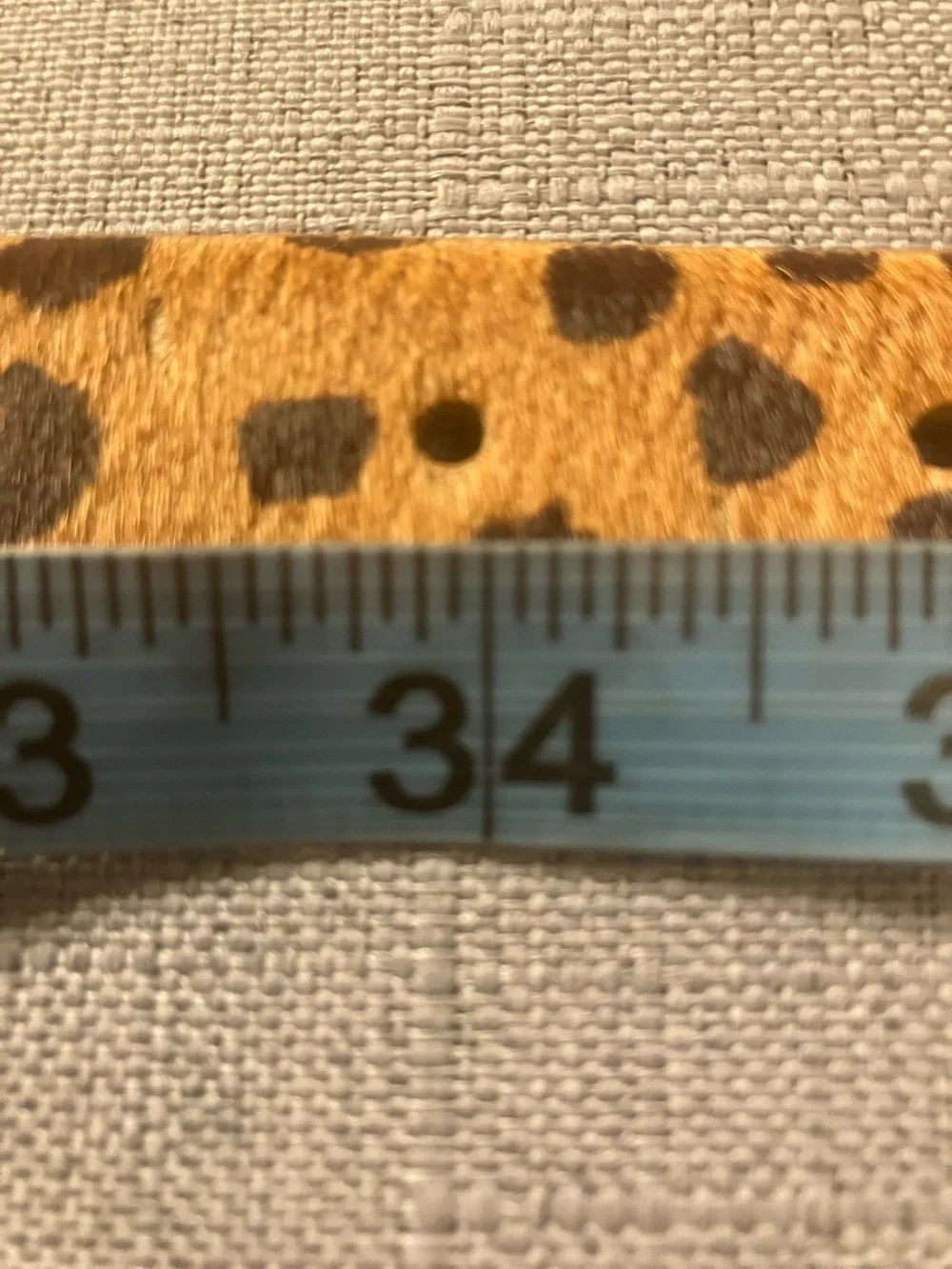 Talbots Leopard Spot Calf Hair Belt in Tan and Black with Gold-Tone D-Ring